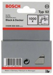 Zszywki z płaskiego drutu typ 52, 12,3 x 1,25 x 8 mm Bosch Accessories 2609200205, N/A, Wymiary (D x S) 8 mm x 12.3 mm,