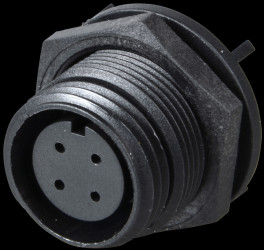 PX0413/04S Connector, rear panel, 4-pin, socket