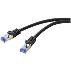 Renkforce RF-6830464 RJ45 patch cable CAT 6A S/FTP Black 5.00 m