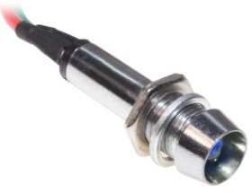 Metalowa kontrolka LED XD8 230V niebieska + przewody