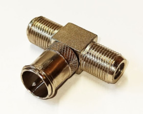Adapter - przejściówka F wtyk szybki / F 2x gniazdo