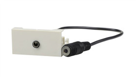 Gniazdo Mini Jack 3,5Mm Z Przewodem 20Cm Moduł 1M 22,5X45 Biały Mediabox