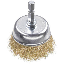 kwb 609110 cup brush brass wire corrugated 50mm Hex shaft rust removal