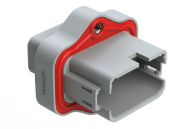 Złącze samochodowe 12-pinowe Amphenol Industrial 2-rzędowe Żeński 13A AT04 Montaż na panelu Połączenie zagniatane Złącze