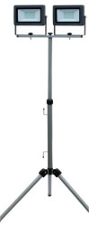 Naświetlacz FLARE 2x50W LED 8500lm 6500K, IP65 2,5m przewód gumowy, na statywie 0,8-1,22m / 47011