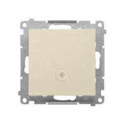 Simon 55 Łącznik krzyżowy z podświetleniem LED – piktogram schody (moduł) 10 AX, 250 V, szybkozłącza Szampański mat TW7L.01/144