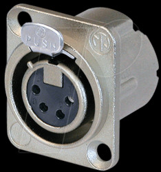 NC4FD-LX XLR panel jack, 4-pin, silver, nickel-plated, solder