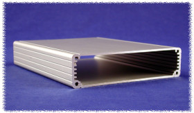 Obudowa; uniwersalna; HM1455P1602; aluminium; 160mm; 125mm; 30,5mm; IP54; naturalny; zdejmowany panel; zaślepki czarne ABS; Hamm