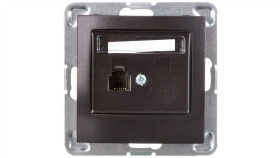 Impresja Gniazdo Telefoniczne Pojedyncze Rj11 Antracyt Gpt-1Y/M/50