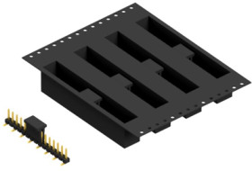 Pin header, 15 pole, pitch 2.54 mm, angled, black, SLLP5SMD05115GBTR