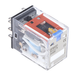 Przekaźnik mocy 24V dc DPDT Omron 900mW, Wciskane 636Ω Wciskane