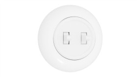 Premiumlux Retroline Łącznik Podwójny Z Ramką Biały