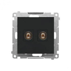 Simon 55 Gniazdo głośnikowe pojedyncze (moduł). Przekrój przewodów dla wyjścia do 6 mm2 Czarny mat TGL.01/149