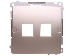 Simon Basic Pokrywa gniazda teleinformatycznego podwójnego 2xRJ Keystone płaska satynowa BMPT/29