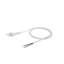 Przewód z płaską wtyczką b/u H03VVH2-F 2x0,75 biały S-13-0,75-2-1 /2m/