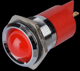 Q22P1CXXR12E Indicator LED, 12 V DC, 22 mm, FASTON, red/BrC