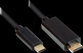 GC-M0101 USB cable, C- plug &gt; HDMI-plug, UHD, 2 m, black