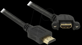 85103 Cable HDMI A male &gt; HDMI A female panel-mount 110° angled 1 m