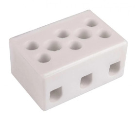 Złączka gwintowa porcelanowa szkliwiona (z dwoma otworami do przykręcania) 2,5 mm² 3 tory CPO 3-2.5A 80019516 /10szt./