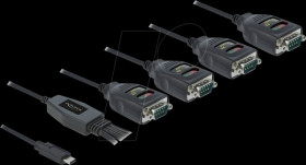 90495 USB converter, C to 4x RS232, ESD, status LEDs, 63 cm