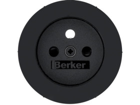 BERKER R.1/R.3 Płytka czołowa z przysłonami styków do gniazda z/u czarny połysk 3965762045 HAGER