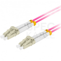 Patchcord światłowodowy MM LC/UPC-LC/UPC duplex 3mm OM4 magenta 0,5m LANBERG