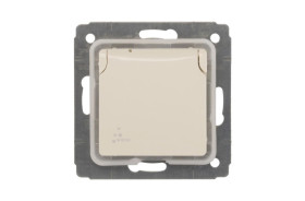 CARIVA Gniazdo pojedyncze z/u 16A IP44 z przesłonami kremowe 773728