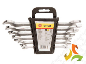 Komplet kluczy płaskich 2-stronnych, 8 sztuk 6-22mm 35D656 TOPEX