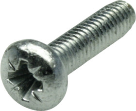 Pan head screw, PZ cross slot, M3, Ø 6 mm, 10 mm, steel, galvanized, DIN 7500, 7500C03010ZN