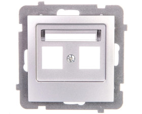 AS Obudowa gniazda podwójnego srebro GPK-2G/p/18