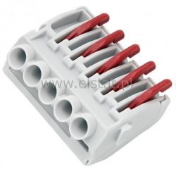 Złącza elektryczne typu Wago 5x4mm, szara, linka