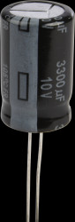 EEUFR1A332 Electrolytic capacitor, radial, 3300 µF, 10 V, 105°C, low ESR