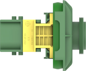 Pin housing, 4 pole, 2 rows, green, 3-1703808-1