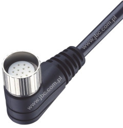 RKWU 12-256/5 M, PUR 3x1,00mm2 + 8x0.5mm2, z gniazdem kątowym M23 m.in. do podłączenia rozdzielaczy ASBS, LUMBERG 60692