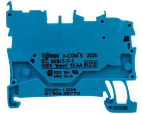 Złaczka bazowa X-COMS 1-prz./ 1 pin niebieska 2020-1204