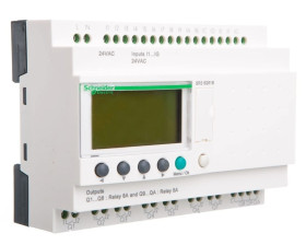 Przekaźnik inteligentny modułowy Zelio Logic - 24 we/wy - 24 V AC - zegar - wyświetlacz SR3B261B