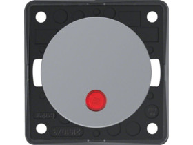 Integro Flow Wyłącznik zwierny przycisk podświetlany z czerwoną soczewką szary 937722507 HAGER