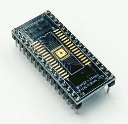 Adapter SOIC32 / SOP32 / SOJ32 (R=1,27mm) / QFN32 (R=0,5mm) --> DIL32 (PDIP32 15,24mm/.600")