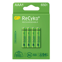 GP GPRHCH63E018 GP ReCyko 650mAh AAA card of 4