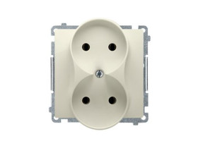 SIMON BASIC Gniazdo podwójne bez uziemienia (moduł) beżowe BMG2M.01/12 KONTAKT SIMON
