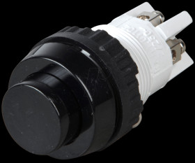 1.01.102.001/0104 Button, 2 NOs, 250 V, 2 A, Ø 18.2 mm, black