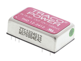 Przetwornica DC-DC, 12W, Uwe 18 → 36 V DC, Uwy 12V dc, Iwy 1A, TRACOPOWER