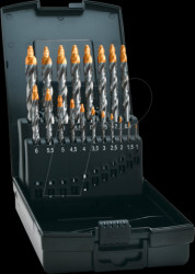 74561 Twist drill set, step technology, 19 piece