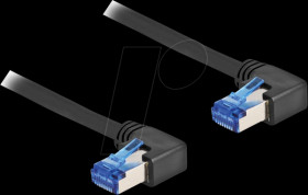 80216 Patch cable, Cat.6a, S/FTP, right angled, 3 m, black