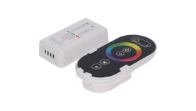 Sterownik Led Rgb 3X6a Touch Rf Czarny Komplet Pilot+Uchwyt 12-24V Prescot