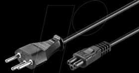 Mains connection line with CH plug, cloverleaf