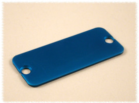 End plate, aluminum, (L x W x H) 53.92 x 22.94 x 1.5 mm, blue, for series 1455C, 1455CALBU-10