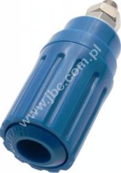 PKI 100 BL Gniazdo laboratoryjne (aparatowe) izolowane 4mm, przyłącze M4, 35/16A, niebieskie, Hirschmann, 930757102, PKI100BL