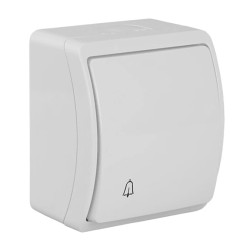 KOALA Łącznik przycisk zwierny dzwonek natynkowy wodoodporny IP44 biały 155-01