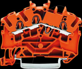 2002-6302 3-wire feed-through terminal, diameter 0.25 - 2.5 mm, orange